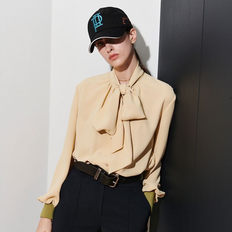  LUIS SCARF BLOUSE, BUTTER