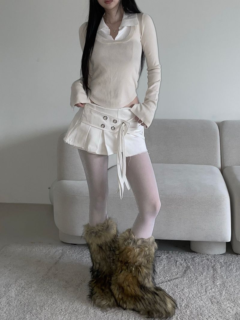 salt knit double top(2 color)