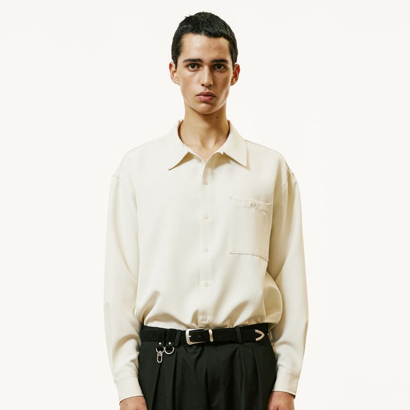 S SY(エスエスワイ)の「2way open collar drapery shirt ivory(Tops)」