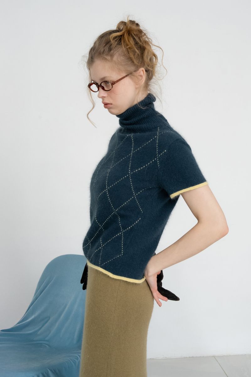 Raccoon knit skirt_olive