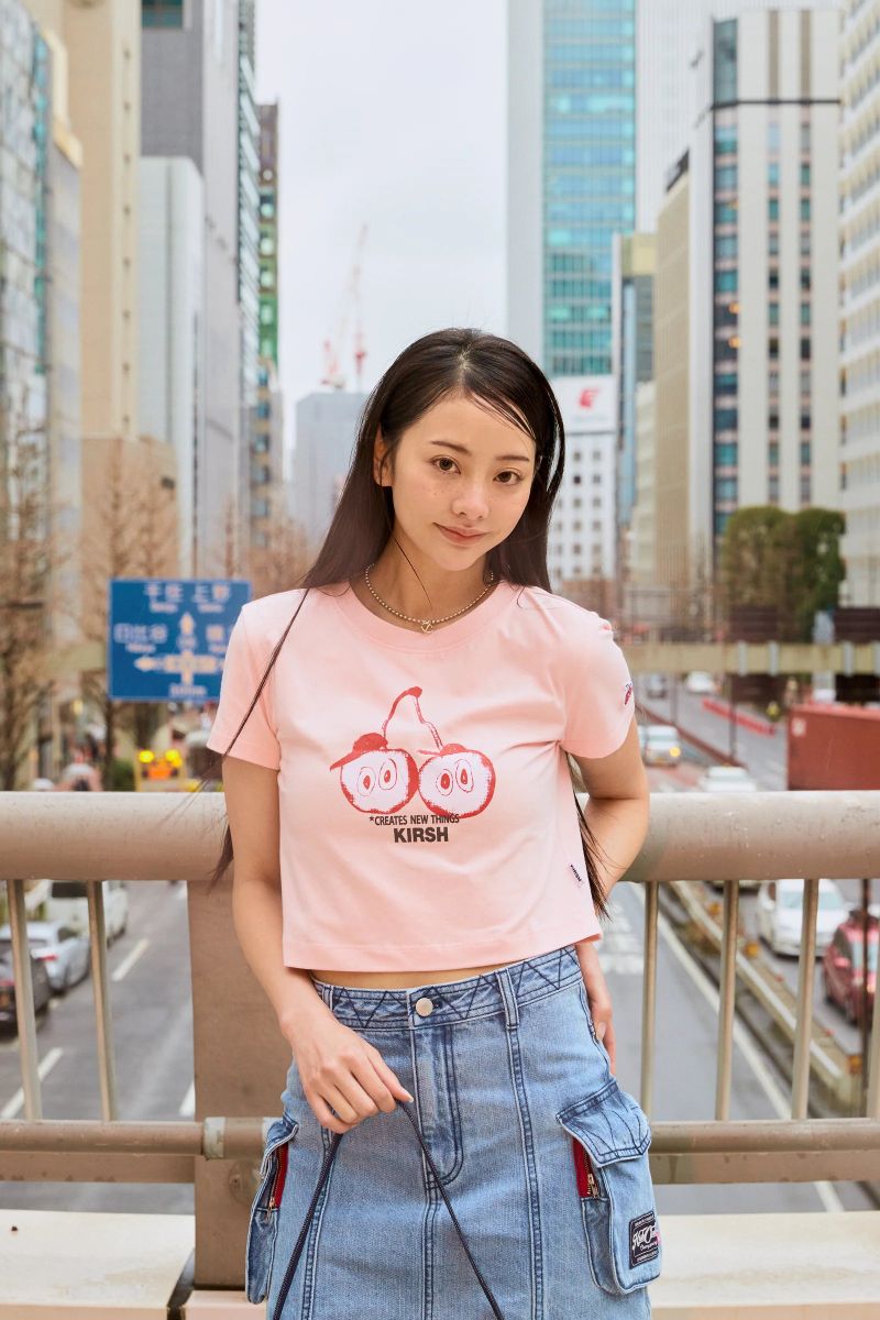 KIRSH（キルシー）の「KIRSH X TOKYO BIG CHERRY CROP T-SHIRT - SALMON （Tops）」