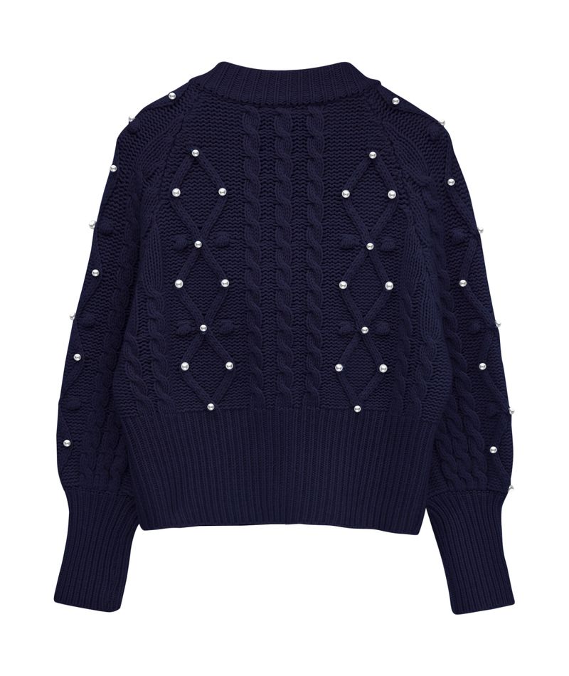 Pearls cable cardigan