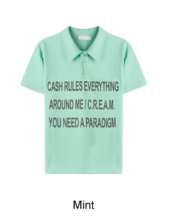 Tide Slim Lettering Collar Tee