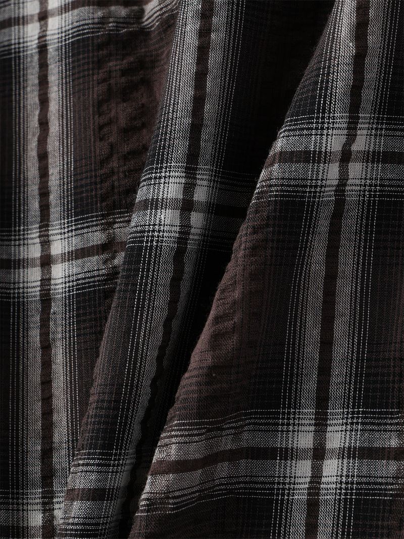 Bear Wrinkle Check Hood Shirt