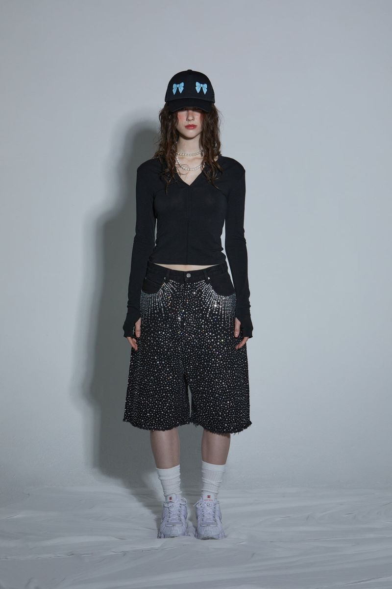 DIA BERMUDA PANTS -BLACK