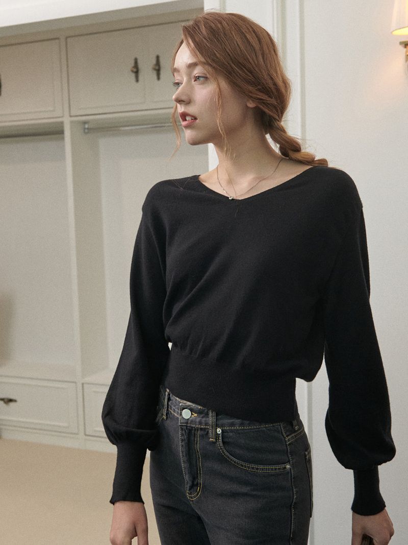 Emma Puff Knit (Black)