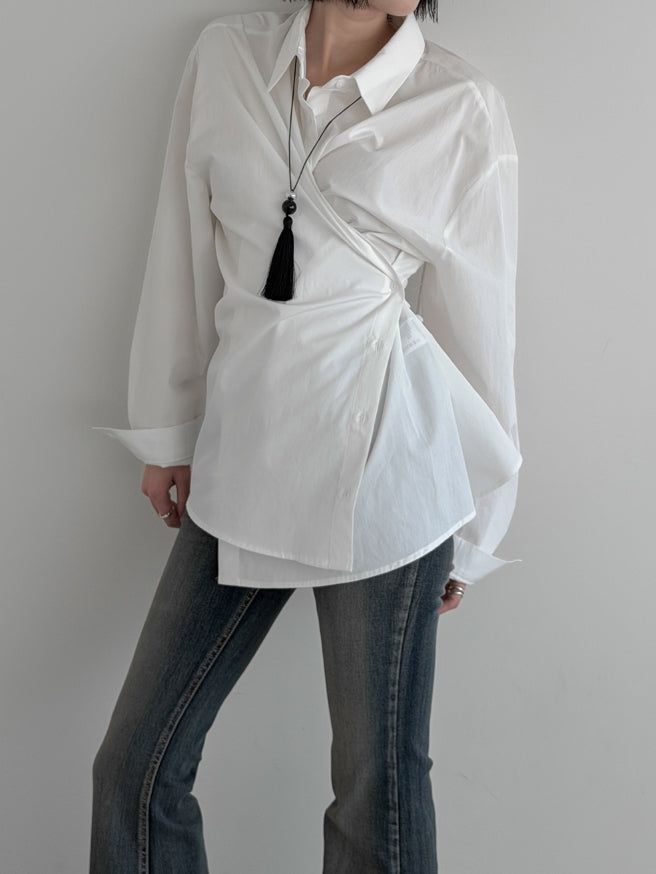 Robelli Two-Way Wrap Cotton Shirt