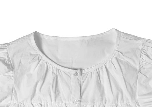 Hearth Lace Button Puff Blouse
