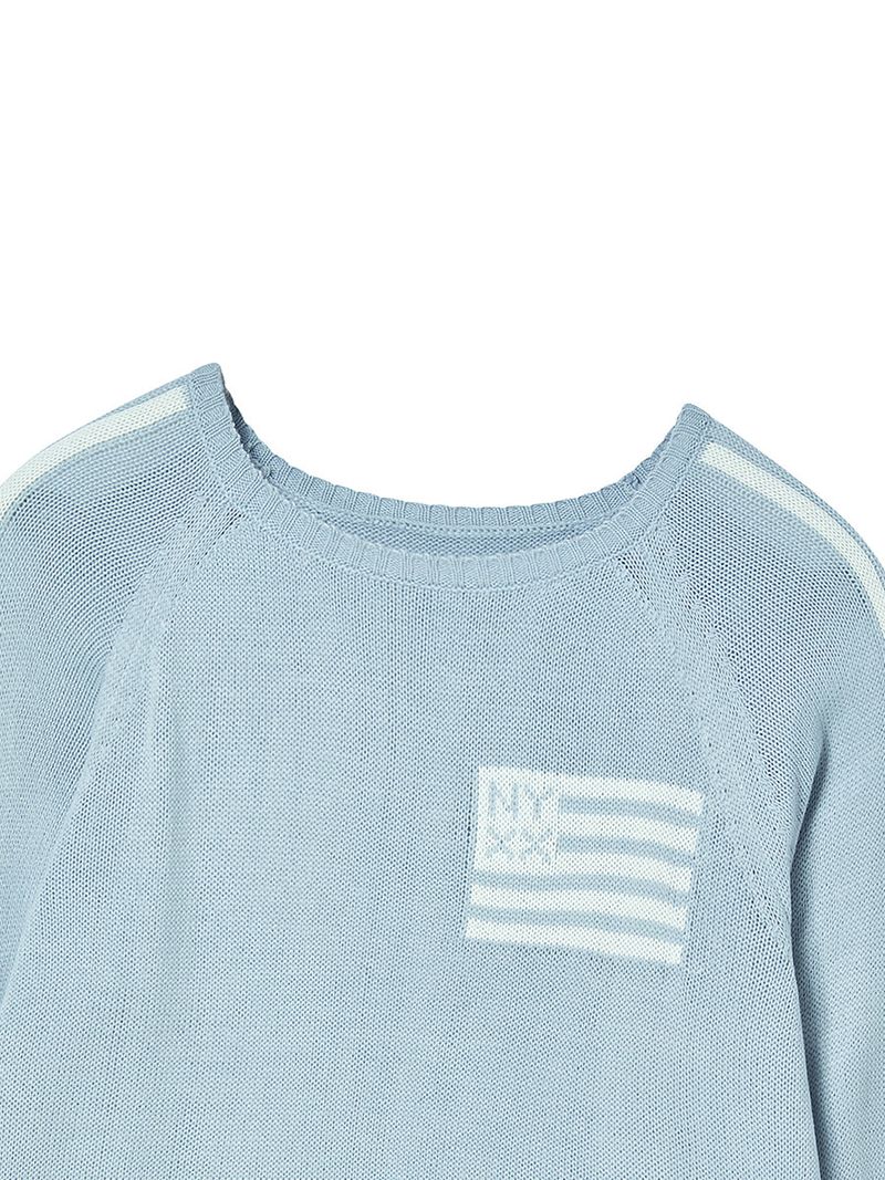 FLAG BOATNECK KNIT LIGHT BLUE