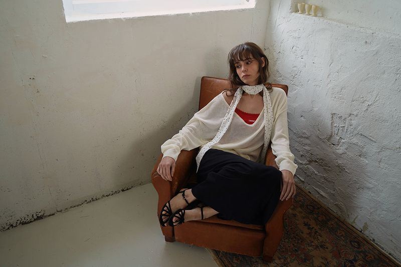 Corsage strap sandal_black