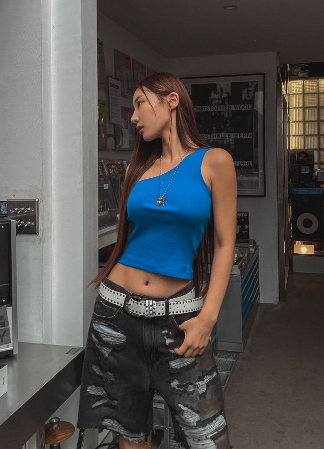 Bibi Unbalanced ribbed sleeveless