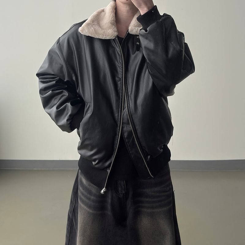 Sker leather aviator mustang jumper
