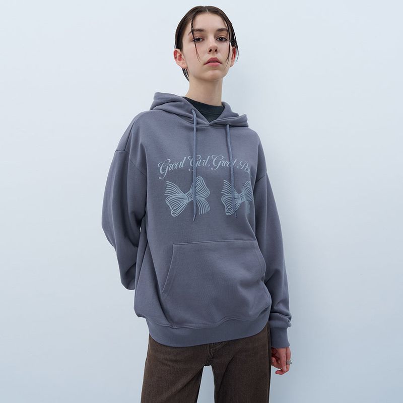 NCOVER(エンカバー)の「TWIN RIBBON HOODIE-GRAY(Tops)」