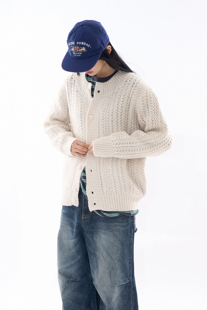 Raucohouse(ラウコハウス)の「Maya round-neck wool brush cardigan(Tops)」