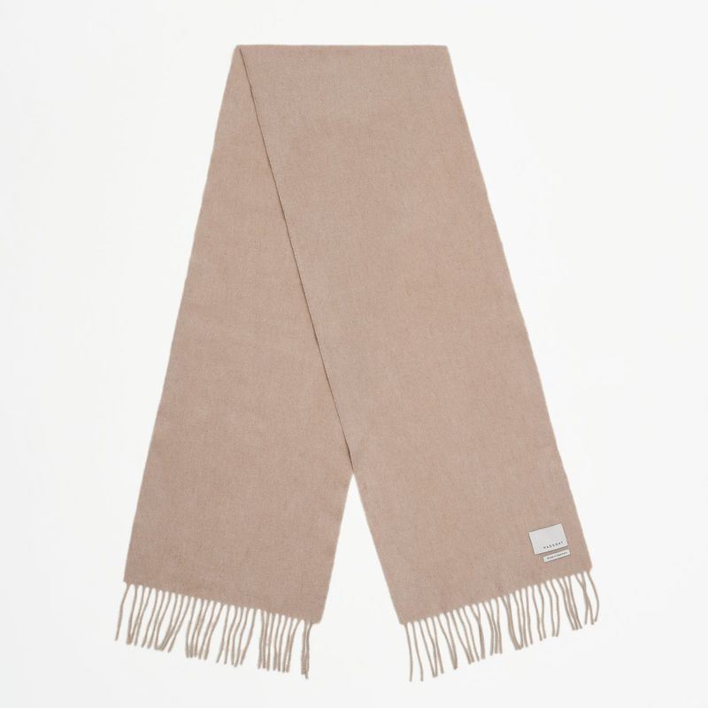 Cashmere Woven Scarf Solid_Beige