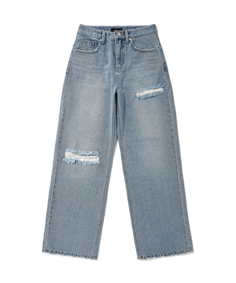 CHUCK（チャック）の「ダメージワイドデニムパンツ/CHUCK DAMAGE WIDE DENIM PANTS (SKY BLUE)（Pants）」