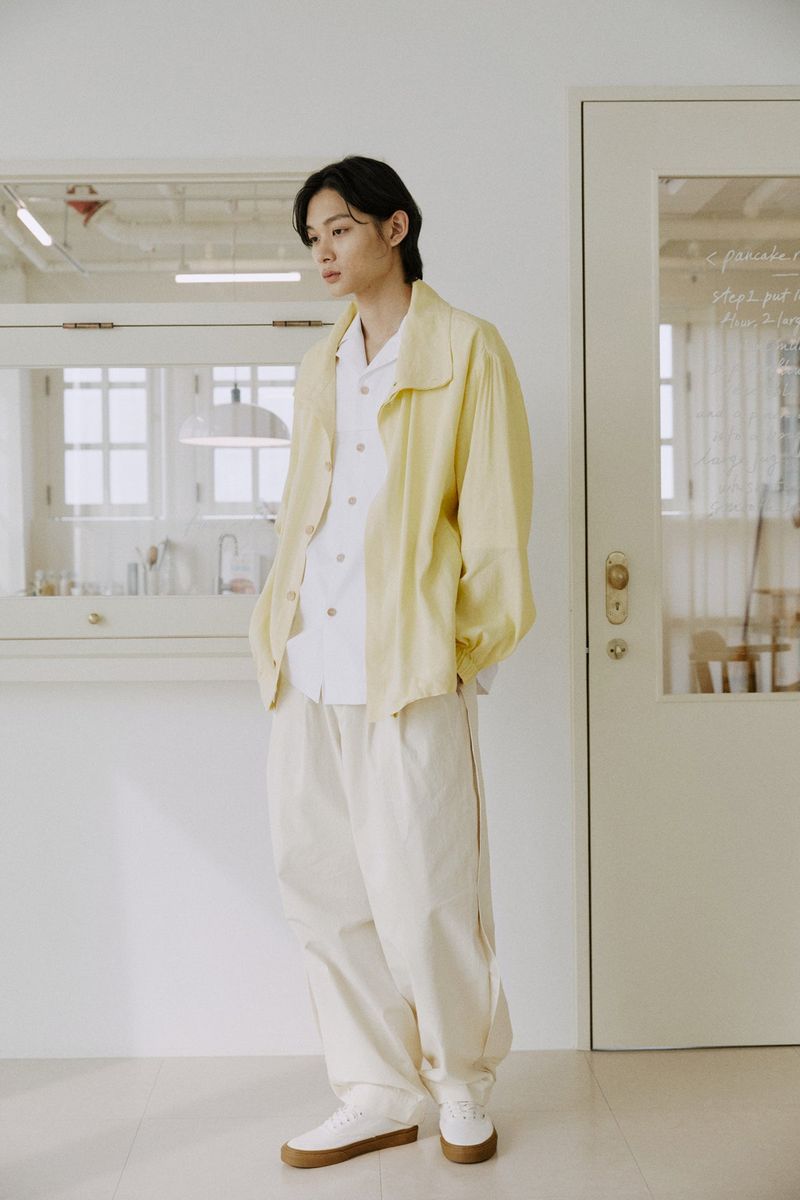 unisex side balloon pants cream