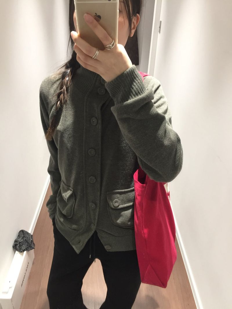 Mock neck high cardigan (3color)