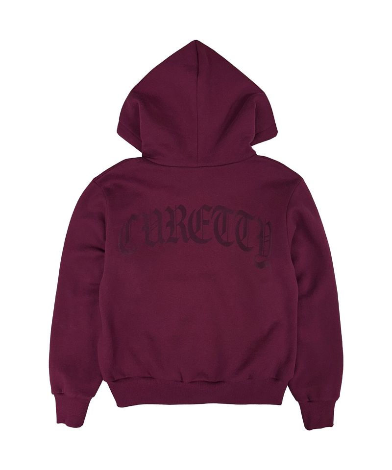 C VELVET LOGO FLEECE ZIP-UP HOODIE_PURPLE