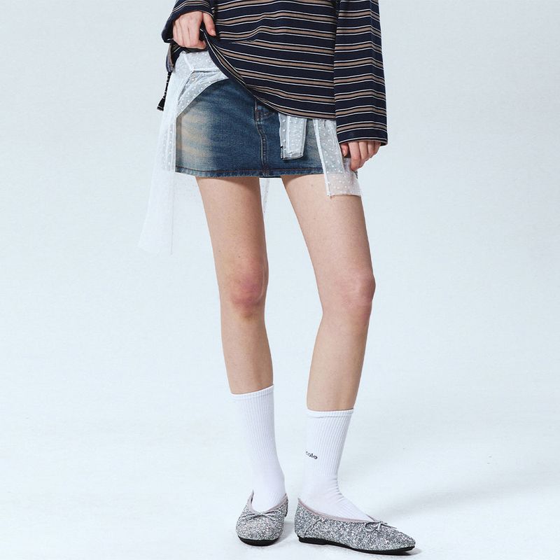 NICK&NICOLE（ニック＆ニコール）の「MICRO SHORT VINTAGE SKIRT PANTS_BLUE（Skirts）」