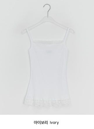 Yoka Lace Ribbed Layered String Sleeveless