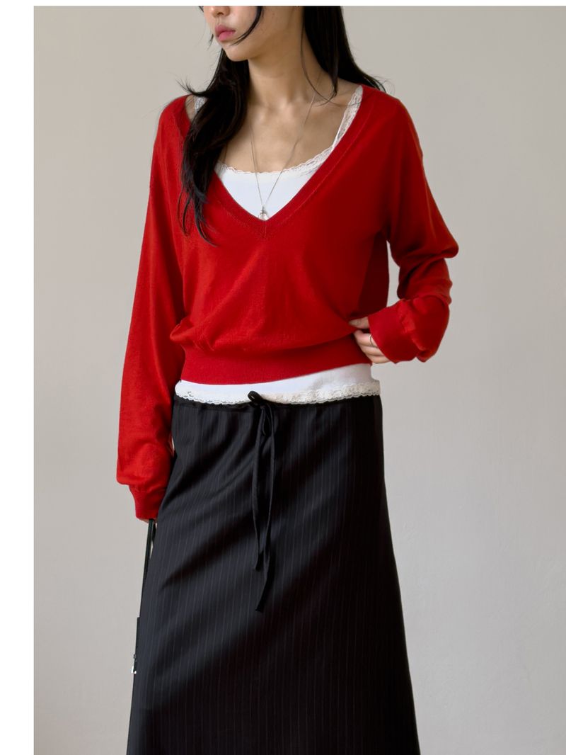 Georgia Deep V-Neck Knit