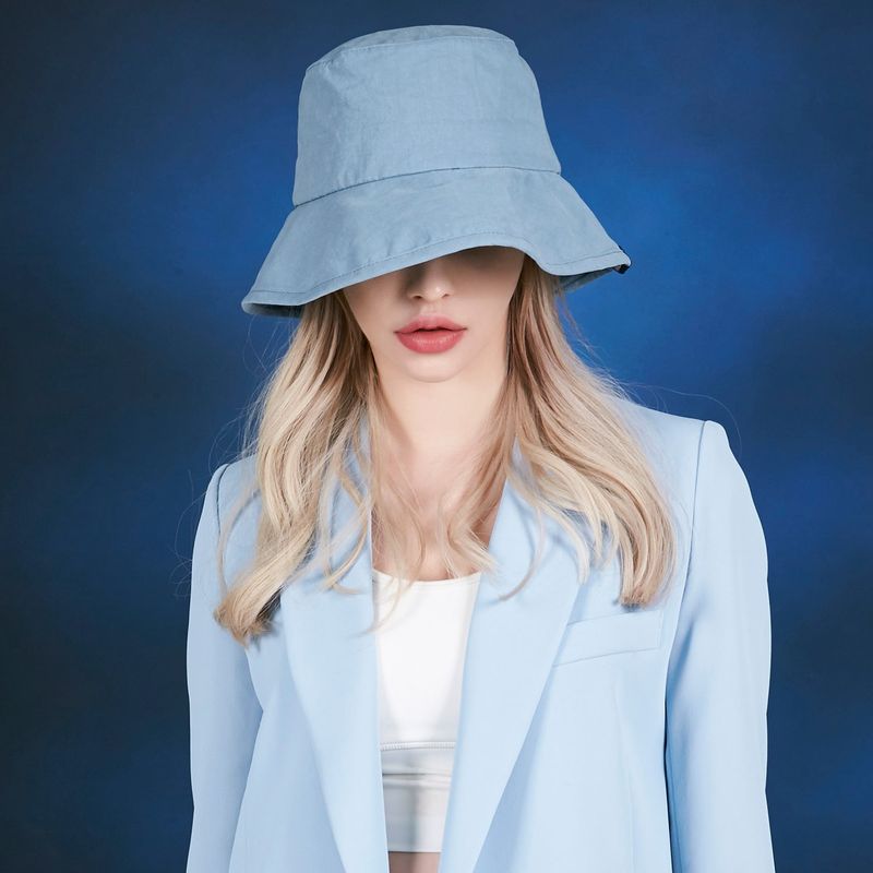 Wide brim wash bucket hat BLUE