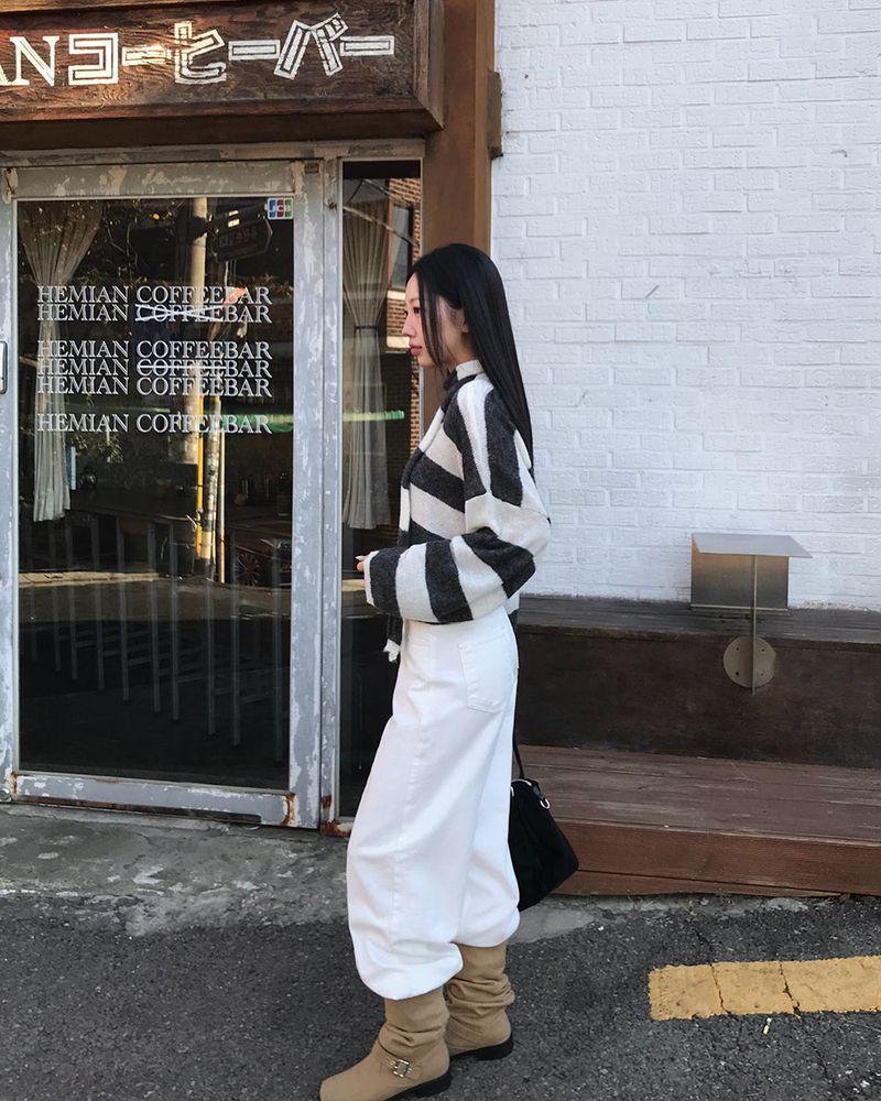 [ORIGINAL] LACKUN Striped Muffler Knit Set