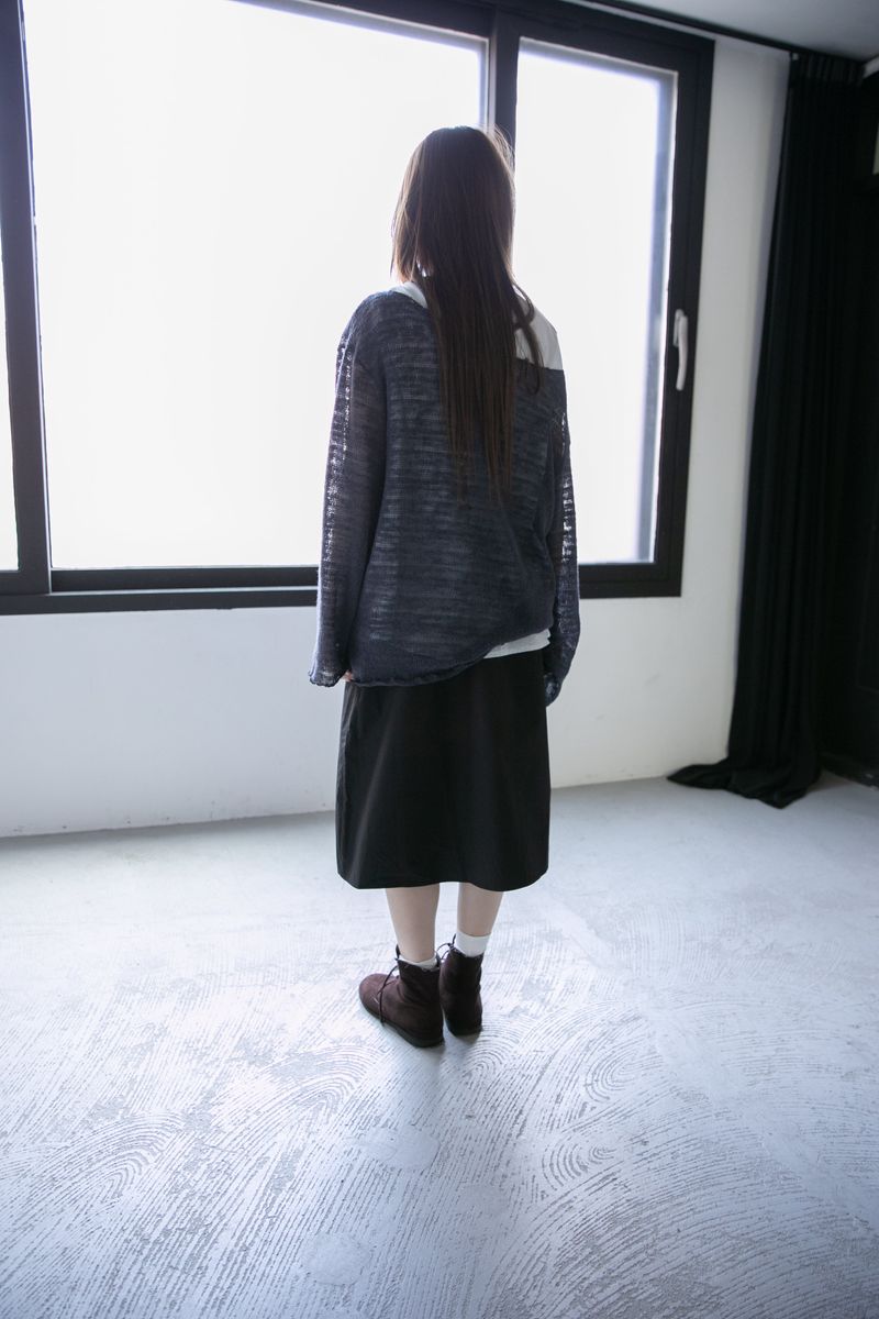 soft slub loose knit top(2colors)