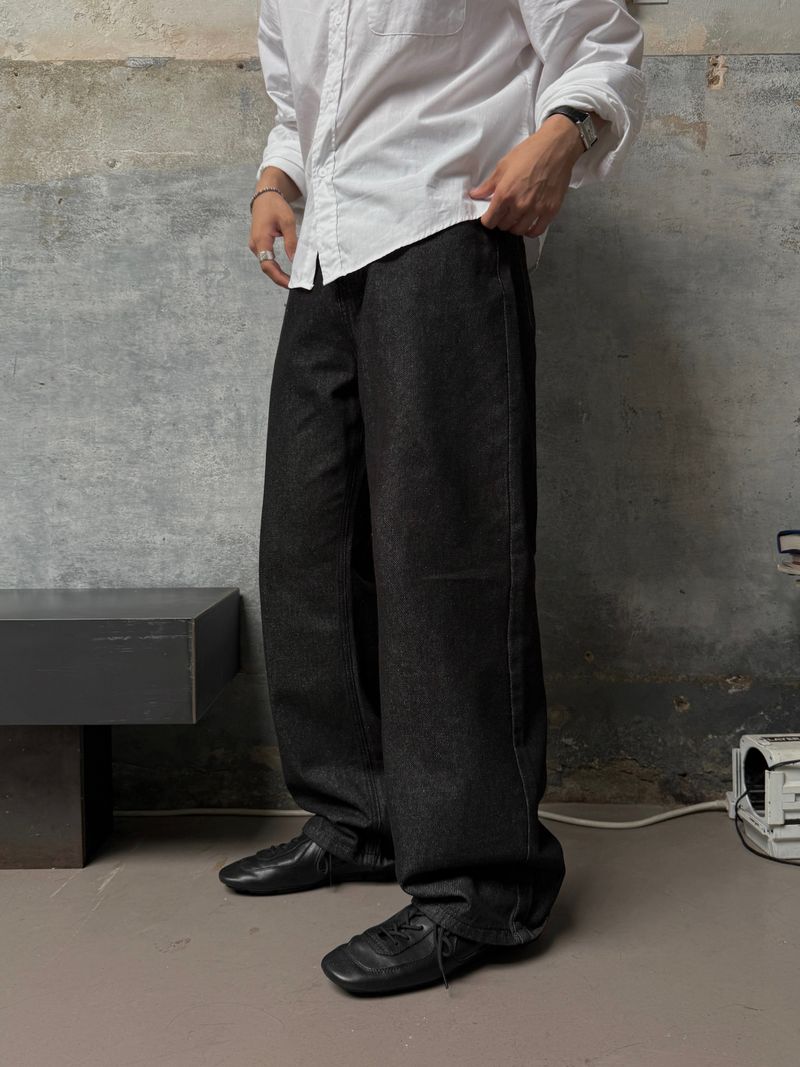 D-ring non-fade regular denim pants