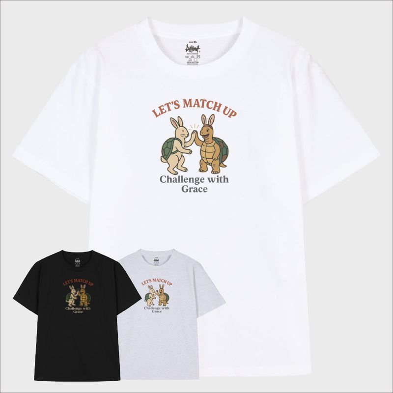 driftout（ドリフトアウト）の「レッツマッチアップ バニー&タートル Tシャツ (3color)（トップス）」