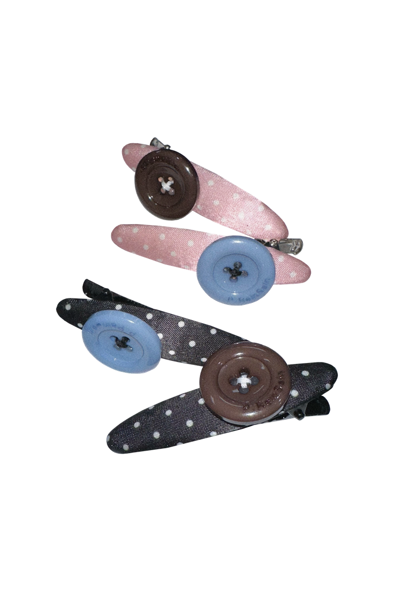 Dot button hair pin [2pcs set]