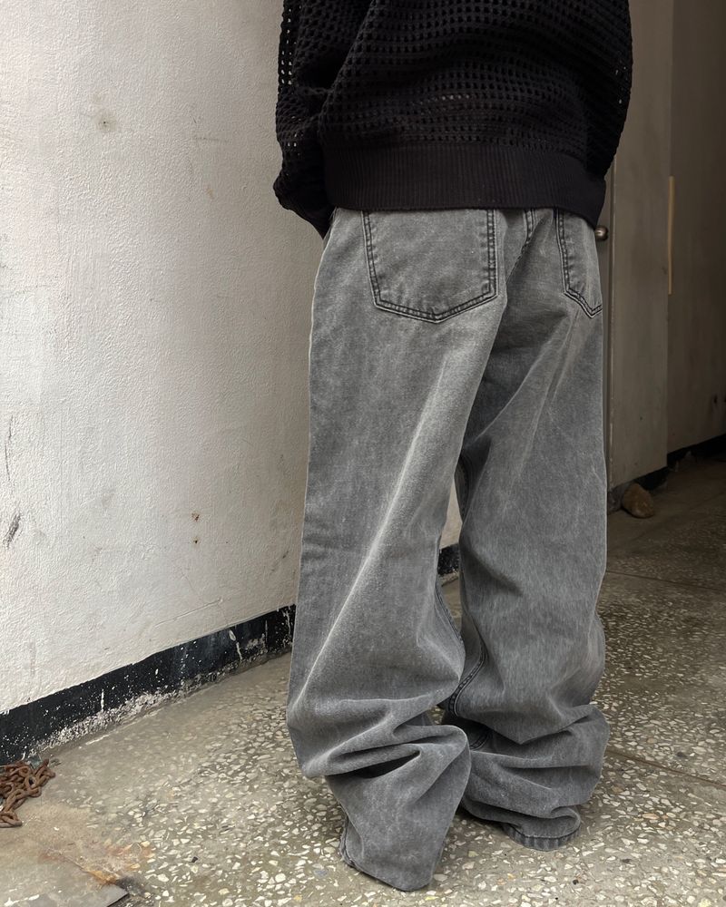 Kai Destroyed Black Jeans Wide Pants