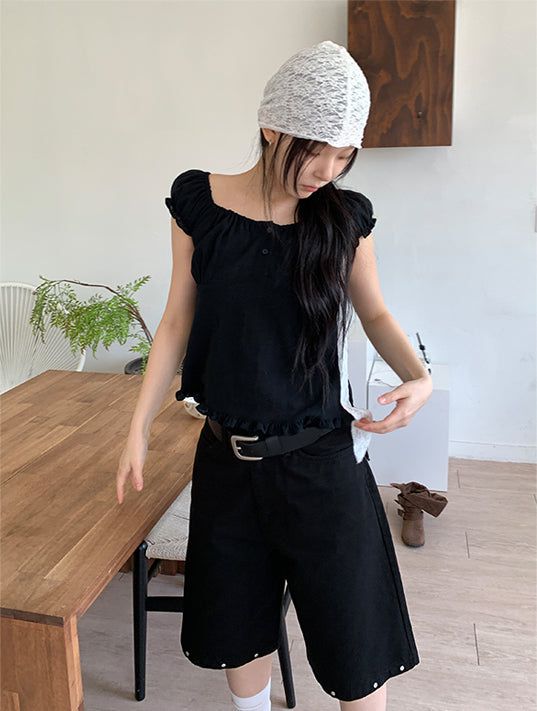STUD BERMUDA PANTS (2C)