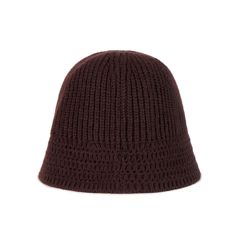 VA Square Applique Knit Bucket Hat / Brown