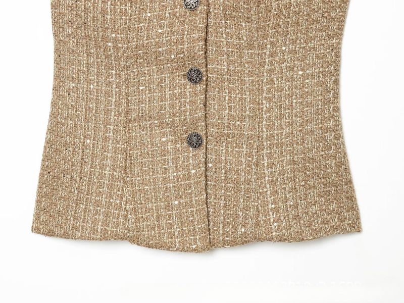 Lurex Tweed Puff Blouse