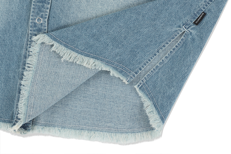 WASHED DENIM HALF SHIRT