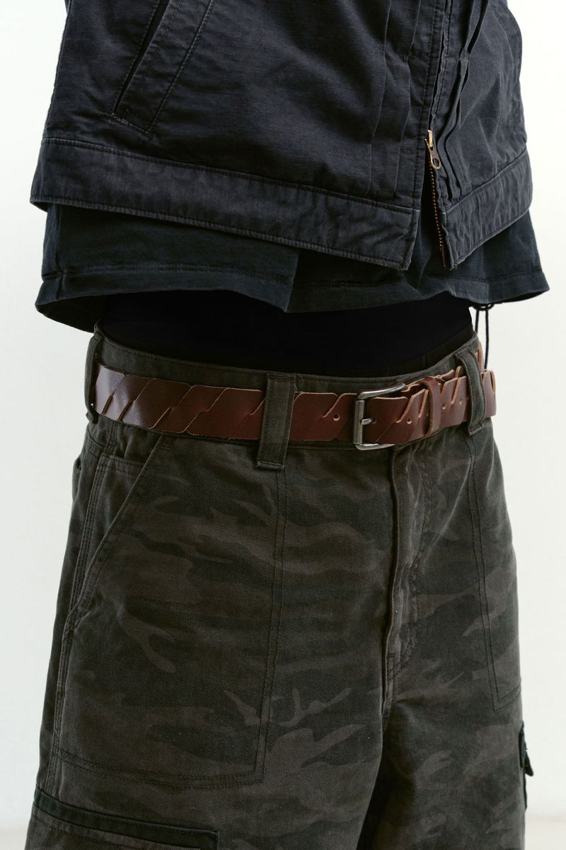 Cut-Off Full Grain Leather Belt (Brown)