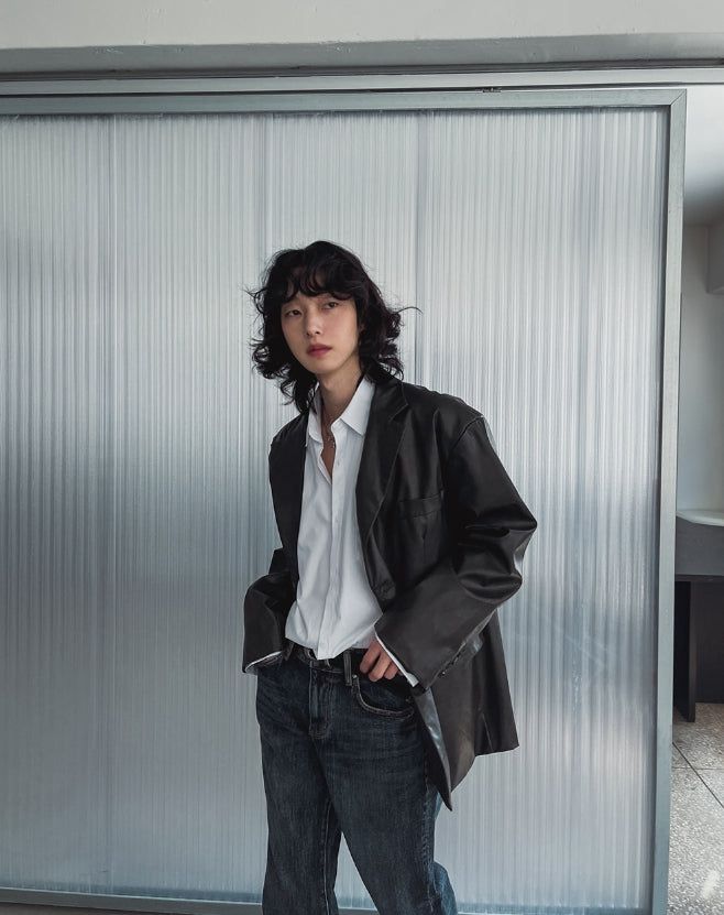 Kates leather over blazer
