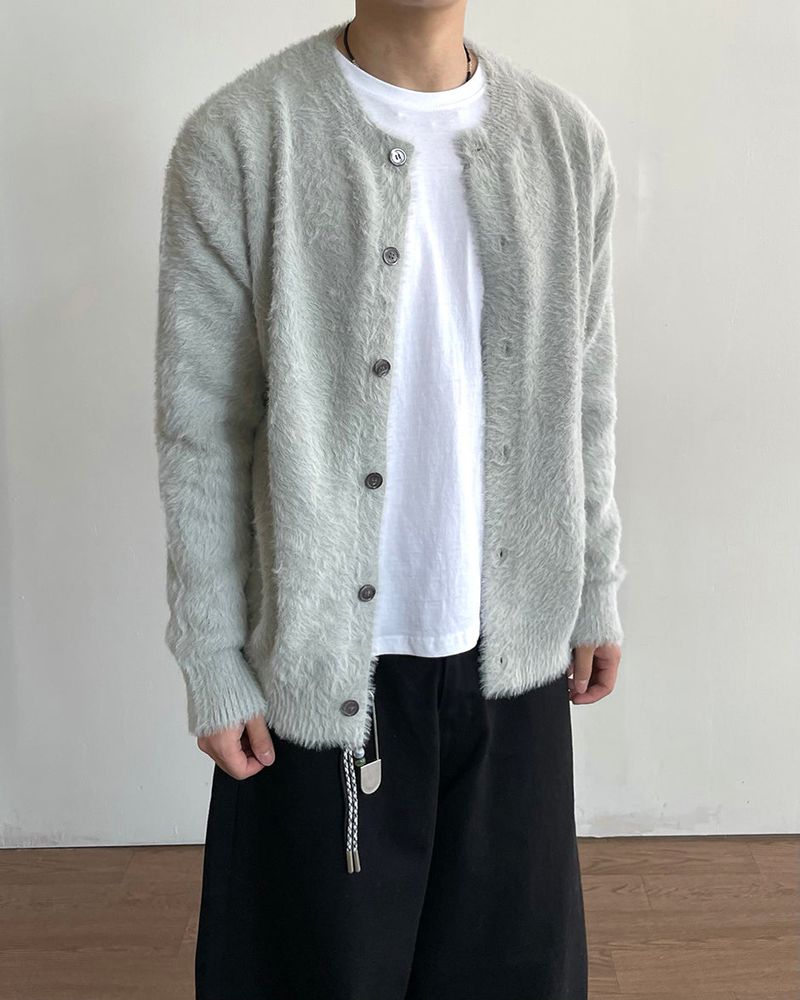 Pilling Angora Knit Cardigan
