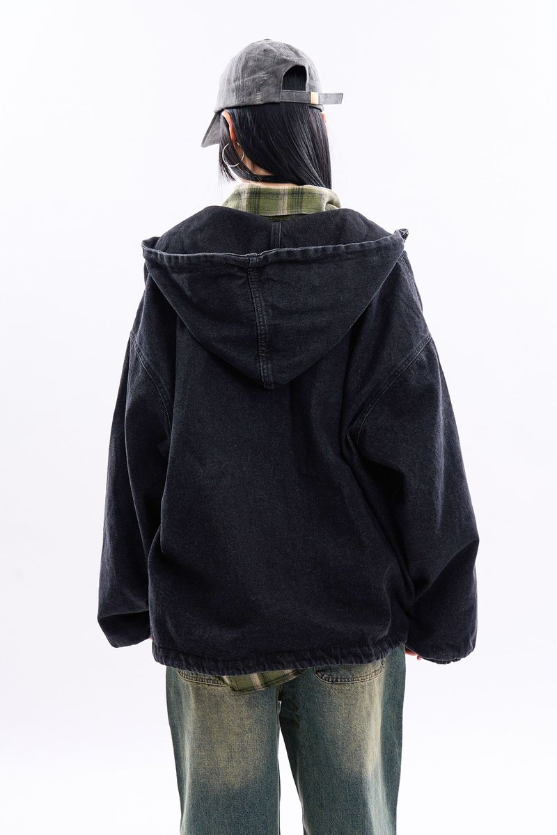 Hibbing hooded over denim jumper