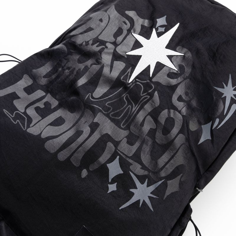 Printed Hidden Pocket Backpack (Black)