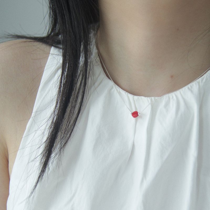 ccnmade（チェチャンナムメイド）の「コーラルシルバーボールチェーンネックレス（アクセサリー）」