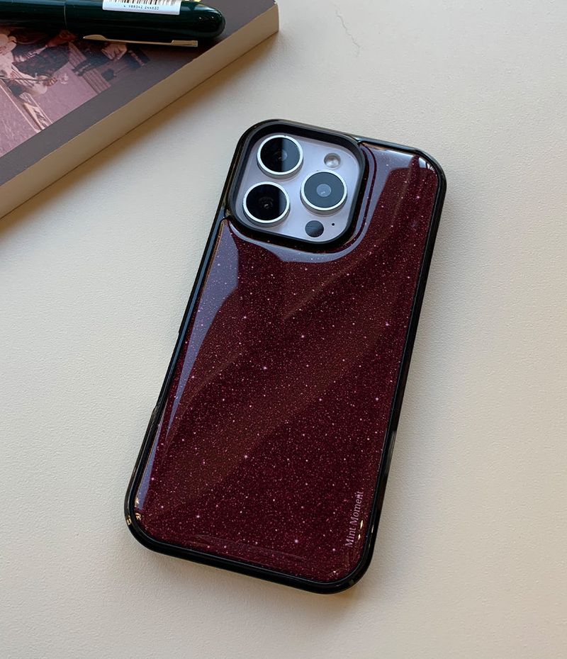 [MADE] パールワイン ブラック エポキシバンパー iPhoneケース