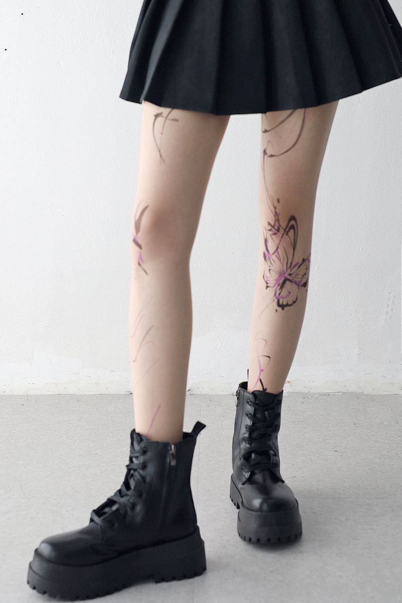 Hell Butterfly Tattoo Stockings