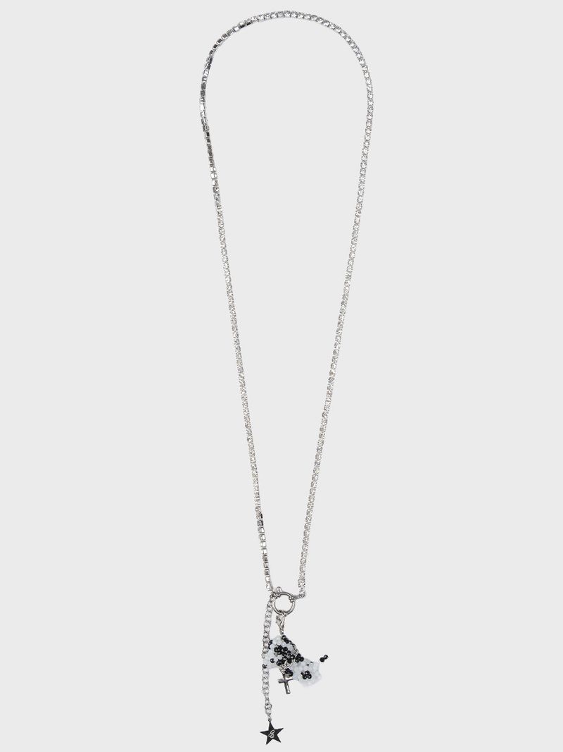 JEWEL CHAIN LONG NECKLACE WITH DALMATIAN PUPPY