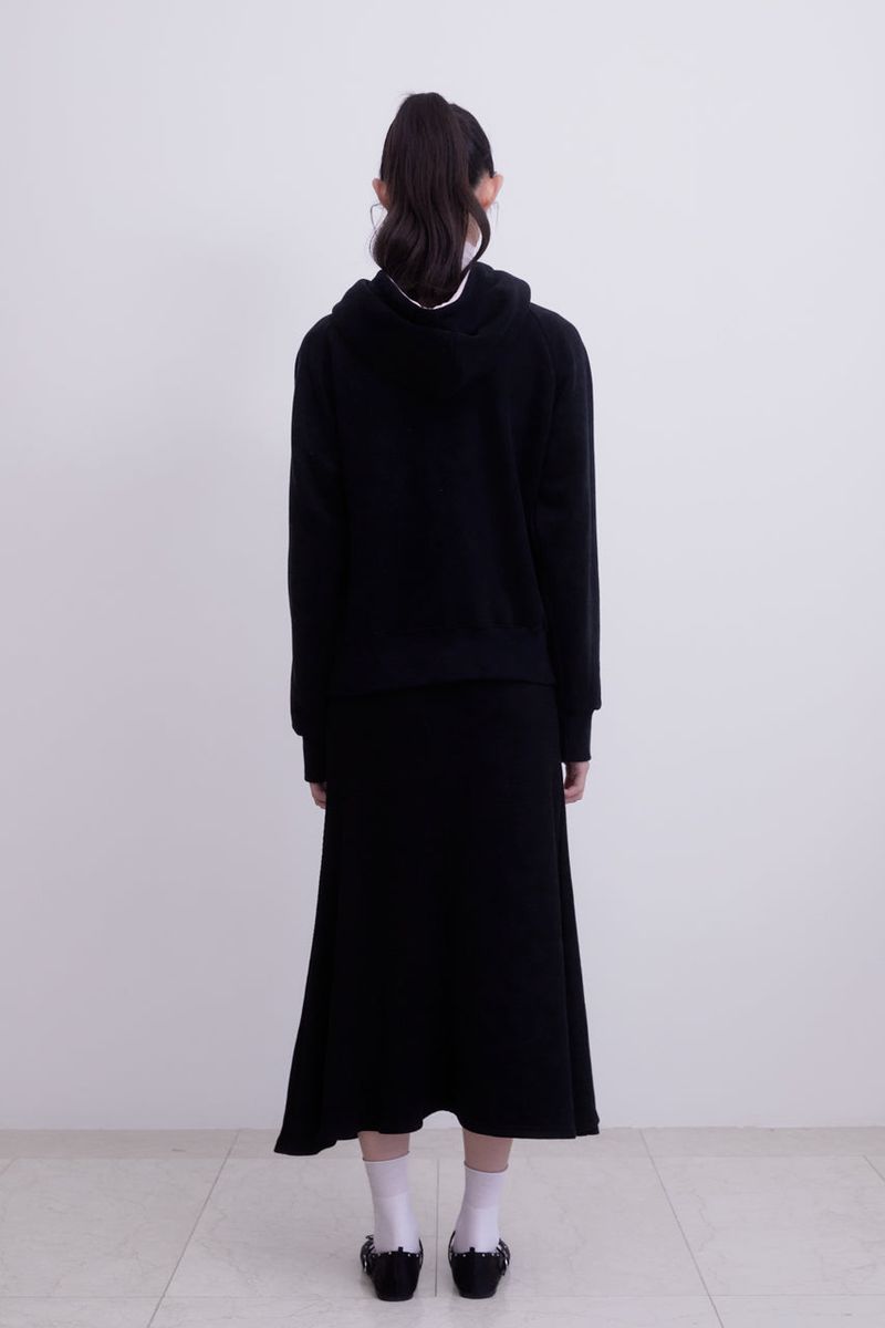 Raglan 2way Hood Zip-up (BLACK)