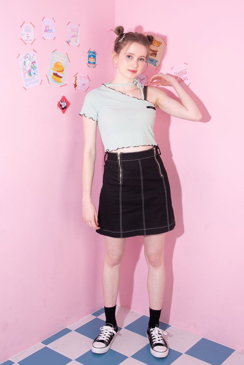 stitch belt skirt