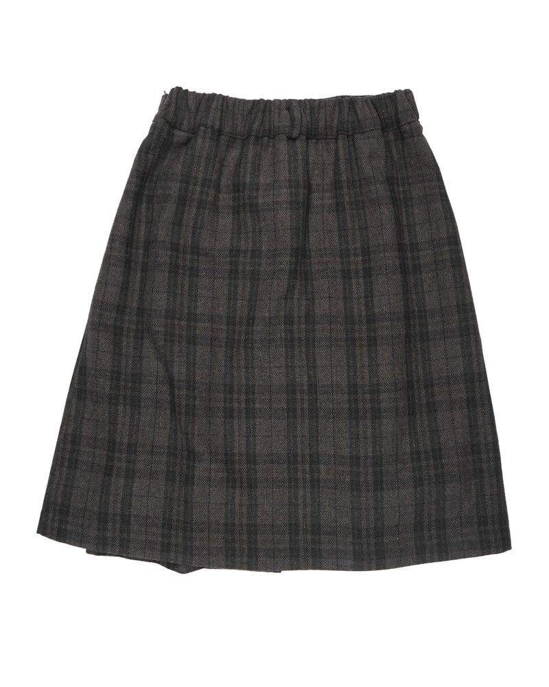  CHECK LOOP PLEATS SKIRT