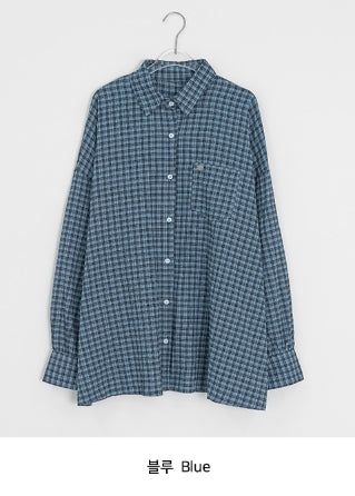 [unisex] Tail Overfit Pocket Check Shirt